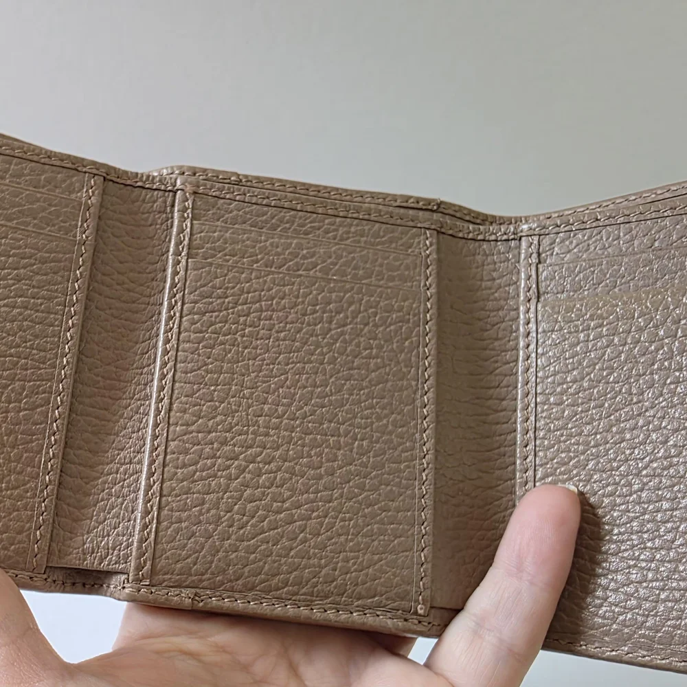 Gucci GG Marmont Small Tri-Fold Wallet Dusty Rose/Taupe + COA - Picture 10 of 13